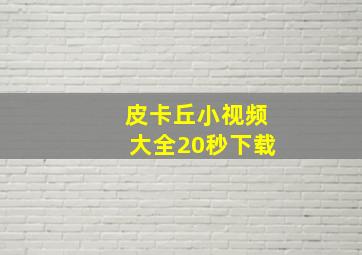 皮卡丘小视频大全20秒下载