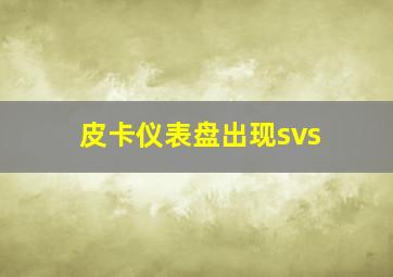 皮卡仪表盘出现svs