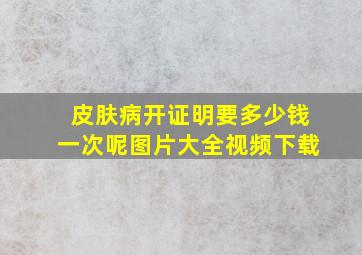 皮肤病开证明要多少钱一次呢图片大全视频下载