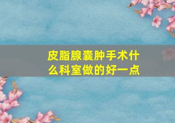 皮脂腺囊肿手术什么科室做的好一点