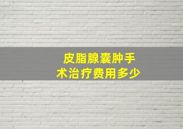 皮脂腺囊肿手术治疗费用多少