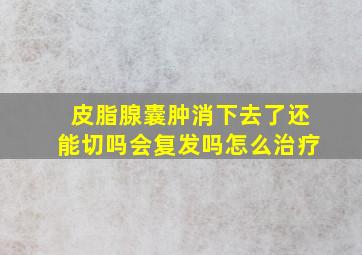 皮脂腺囊肿消下去了还能切吗会复发吗怎么治疗