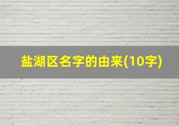 盐湖区名字的由来(10字)