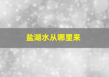 盐湖水从哪里来