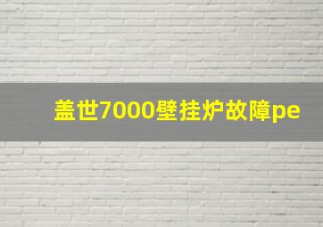 盖世7000壁挂炉故障pe