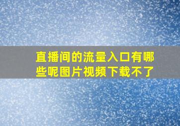 直播间的流量入口有哪些呢图片视频下载不了