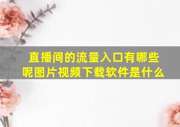 直播间的流量入口有哪些呢图片视频下载软件是什么