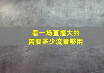 看一场直播大约需要多少流量够用