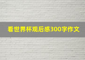 看世界杯观后感300字作文