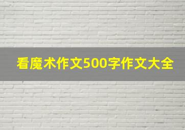 看魔术作文500字作文大全