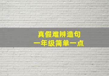 真假难辨造句一年级简单一点