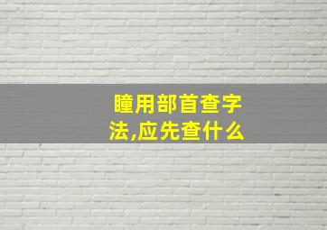 瞳用部首查字法,应先查什么