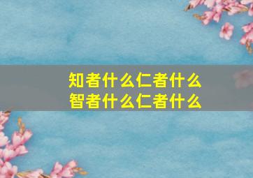 知者什么仁者什么智者什么仁者什么