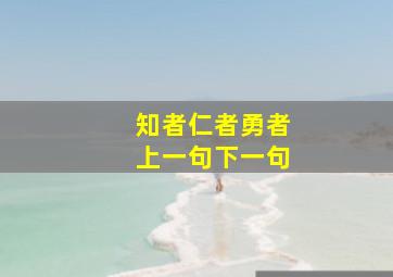 知者仁者勇者上一句下一句