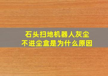 石头扫地机器人灰尘不进尘盒是为什么原因