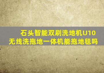 石头智能双刷洗地机U10无线洗拖地一体机能拖地毯吗