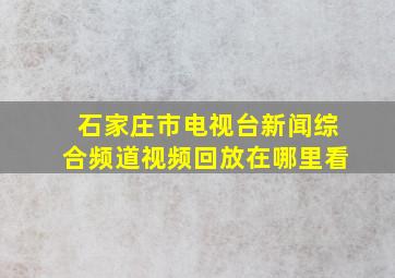 石家庄市电视台新闻综合频道视频回放在哪里看