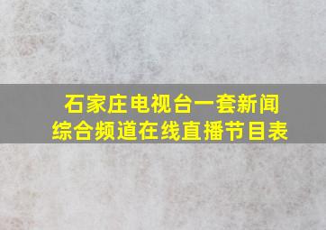 石家庄电视台一套新闻综合频道在线直播节目表