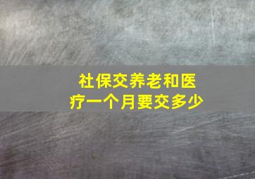 社保交养老和医疗一个月要交多少