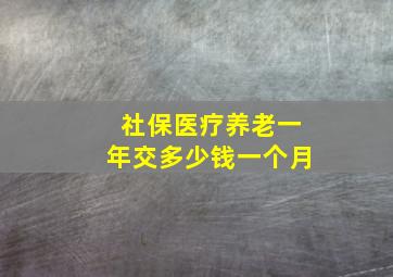 社保医疗养老一年交多少钱一个月