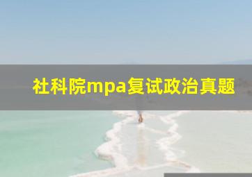 社科院mpa复试政治真题