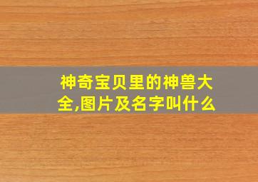 神奇宝贝里的神兽大全,图片及名字叫什么