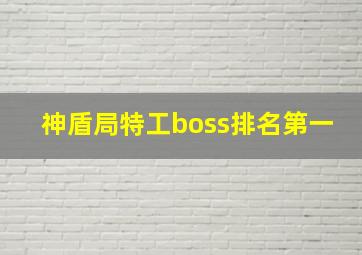 神盾局特工boss排名第一