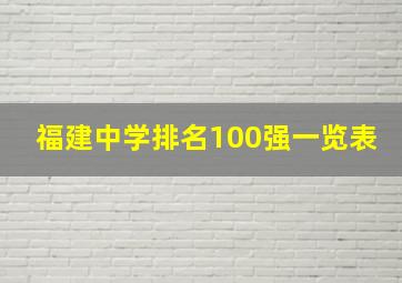 福建中学排名100强一览表