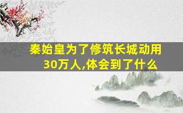 秦始皇为了修筑长城动用30万人,体会到了什么