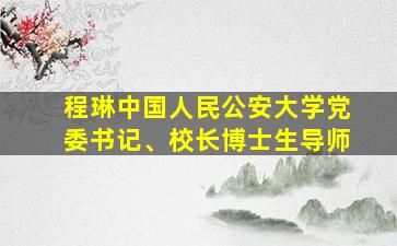 程琳中国人民公安大学党委书记、校长博士生导师