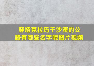 穿塔克拉玛干沙漠的公路有哪些名字呢图片视频