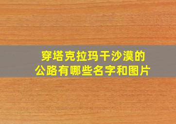 穿塔克拉玛干沙漠的公路有哪些名字和图片