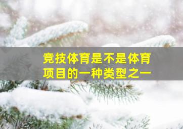 竞技体育是不是体育项目的一种类型之一