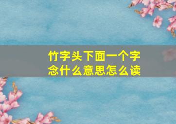 竹字头下面一个字念什么意思怎么读