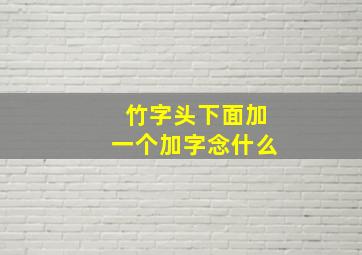 竹字头下面加一个加字念什么