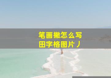 笔画撇怎么写田字格图片丿