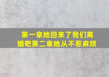 第一章她回来了我们离婚吧第二章她从不惹麻烦