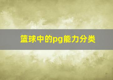 篮球中的pg能力分类