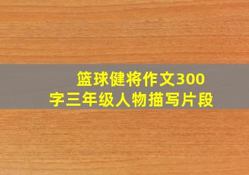 篮球健将作文300字三年级人物描写片段