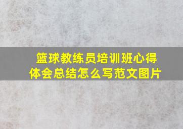 篮球教练员培训班心得体会总结怎么写范文图片