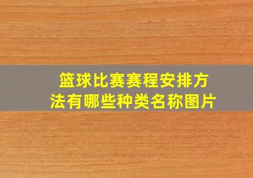 篮球比赛赛程安排方法有哪些种类名称图片