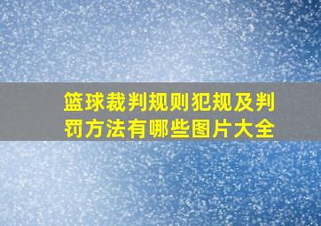 篮球裁判规则犯规及判罚方法有哪些图片大全