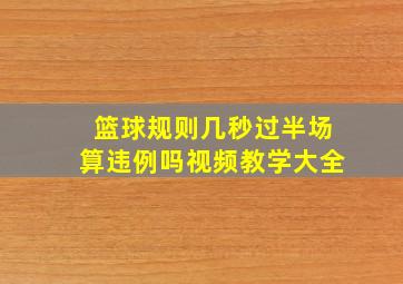 篮球规则几秒过半场算违例吗视频教学大全