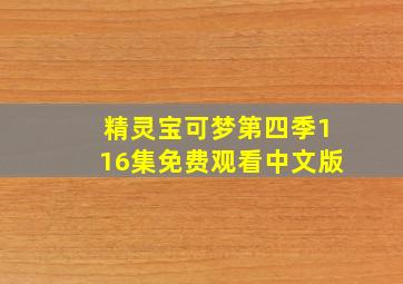 精灵宝可梦第四季116集免费观看中文版