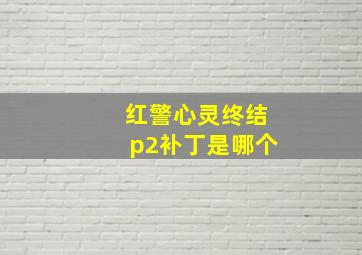 红警心灵终结p2补丁是哪个