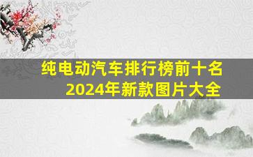 纯电动汽车排行榜前十名2024年新款图片大全