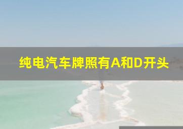 纯电汽车牌照有A和D开头