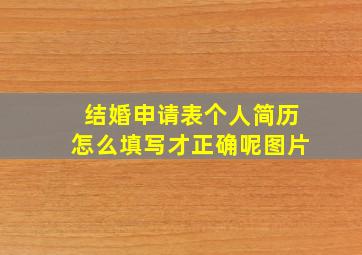 结婚申请表个人简历怎么填写才正确呢图片