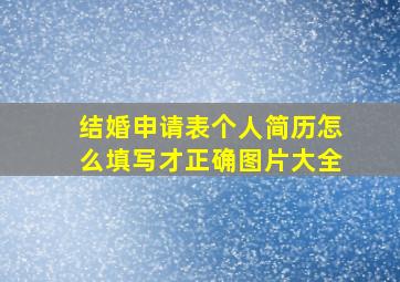 结婚申请表个人简历怎么填写才正确图片大全