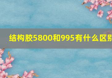 结构胶5800和995有什么区别